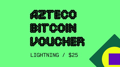 Azteco Bitcoin Crypto Voucher - Lightning - 25 USD	 - Instant Delivery in Oman