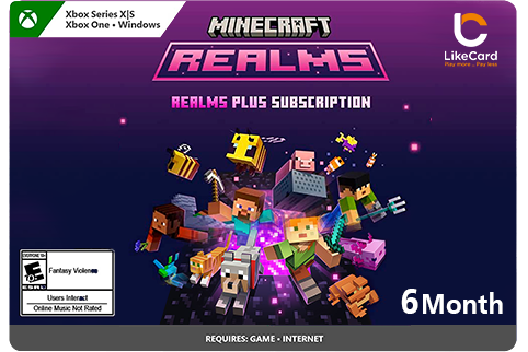Minecraft Realms plus 6M - BedRock XBOX & PC - Buy Online